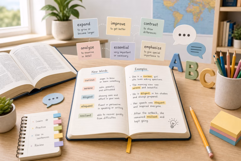 Create a clean, editorial-style educational illustration about learning